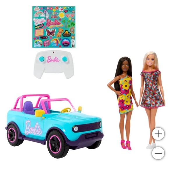 Brand new Hot Wheels Barbie RC SUV with two dolls - Picture 3 of 4